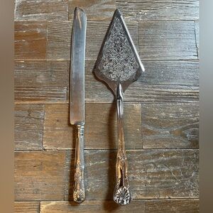 Vintage Inspired Silver Plate Wedding Cake Serving Set🖤